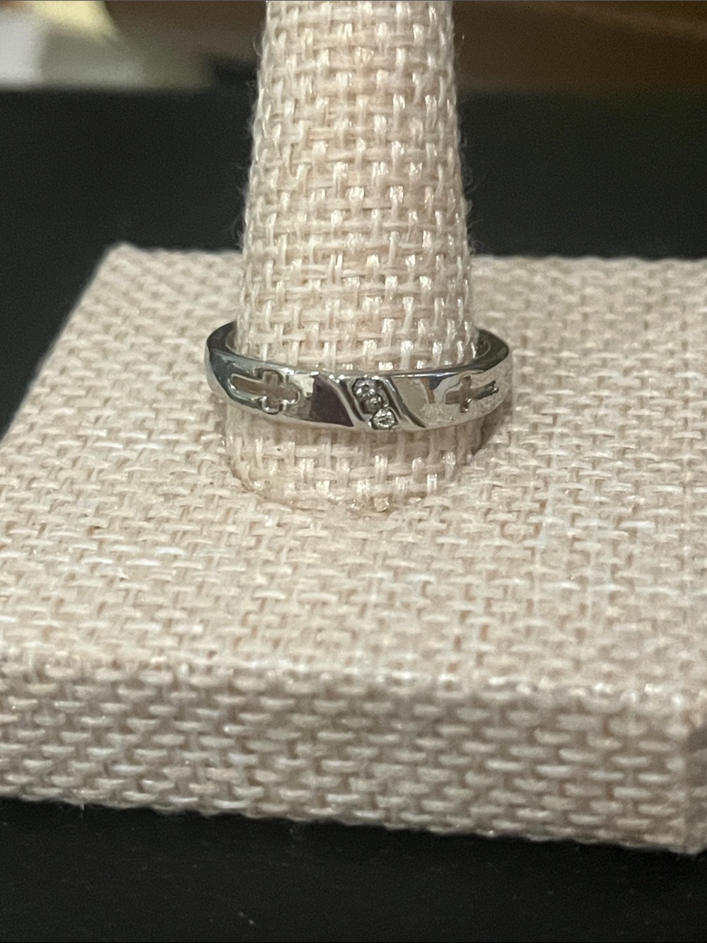 Sterling Silver Band Ring with Center Stones